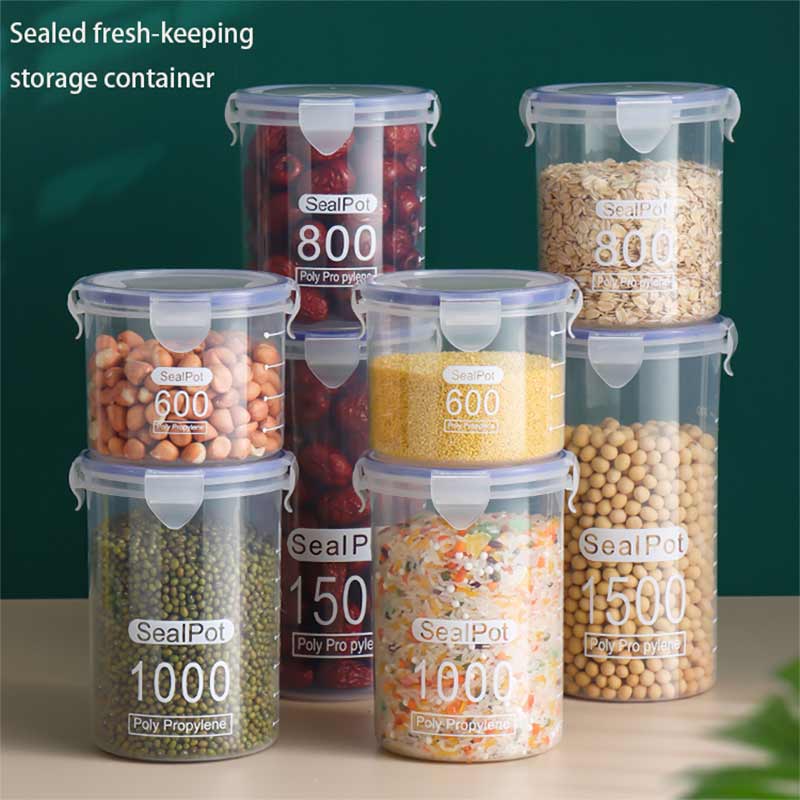 Plastic airtight grain storage jar container