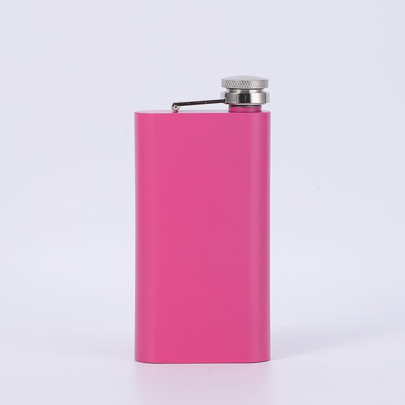 #Custom Logo PInk Hip Flask Bottle
