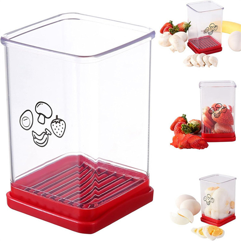 Cup slicer with push plate